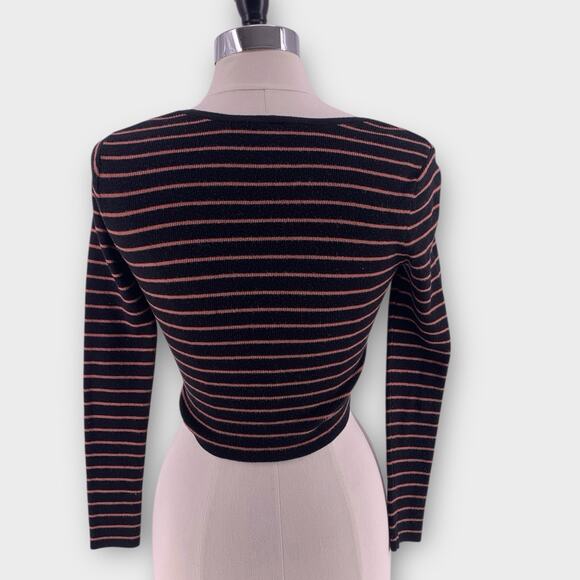 Victoria's Secret Cropped Knit Striped Top Long Sleeve Y2K Lolita XS - Picture 4 of 8